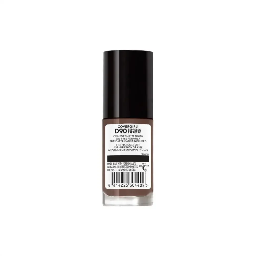 NIB COVERGIRL TruBlend Matte Made Liquid Foundation D90 Espresso 1 fl oz 12HR